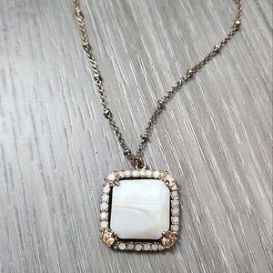 Stone and jewel pendant necklace